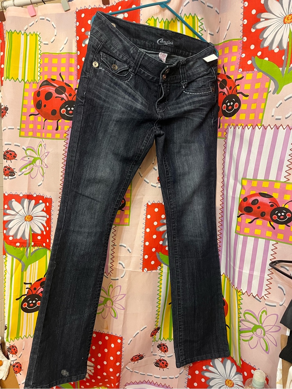 Candie's Dark Wash Boot Cut Jeans - Black
